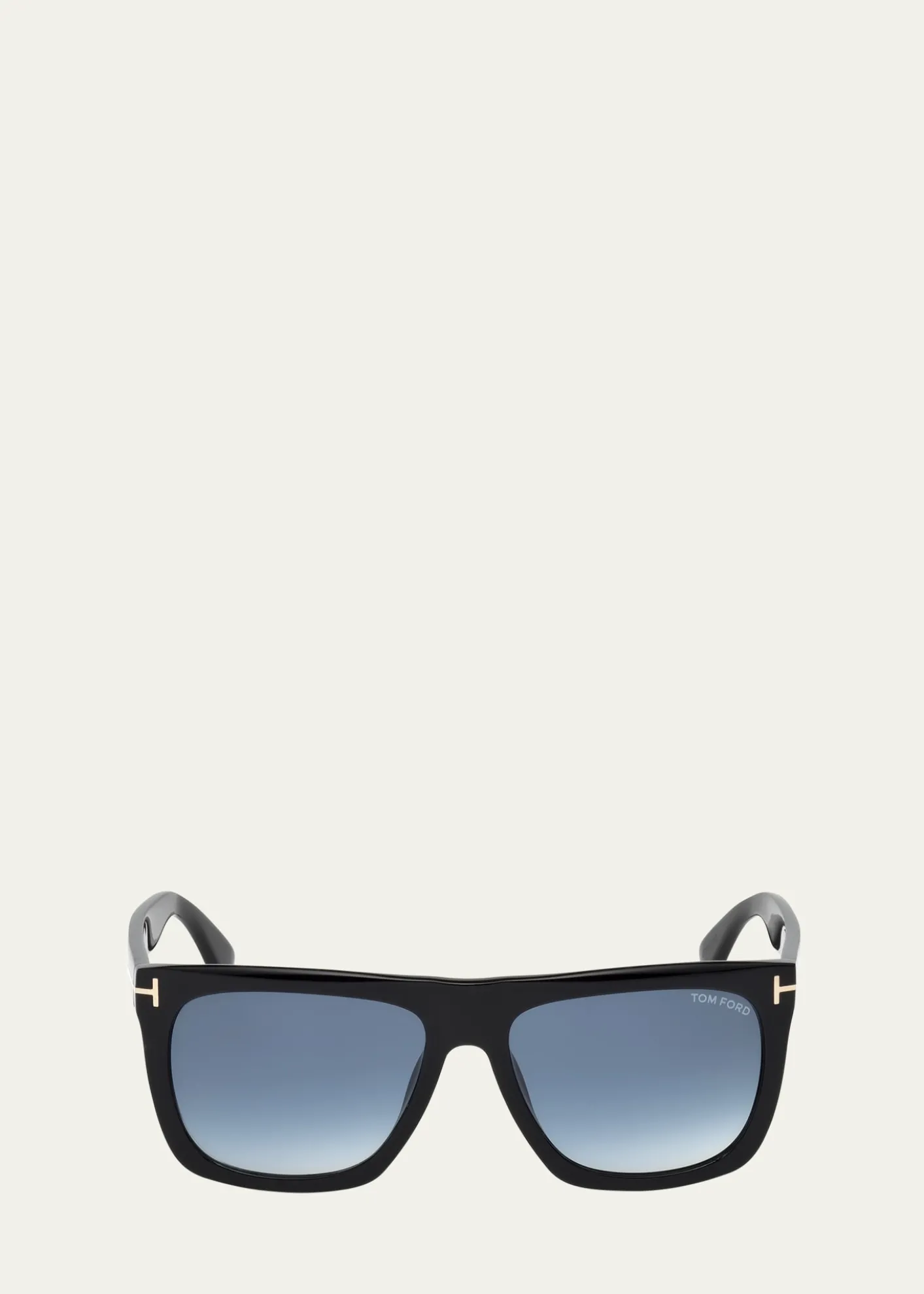 TOM FORDMorgan Thick Square Acetate Sunglasses, Black/Blue