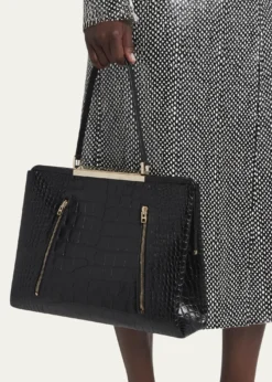TOM FORDPatrick Croc-Embossed Leather Shoulder Bag