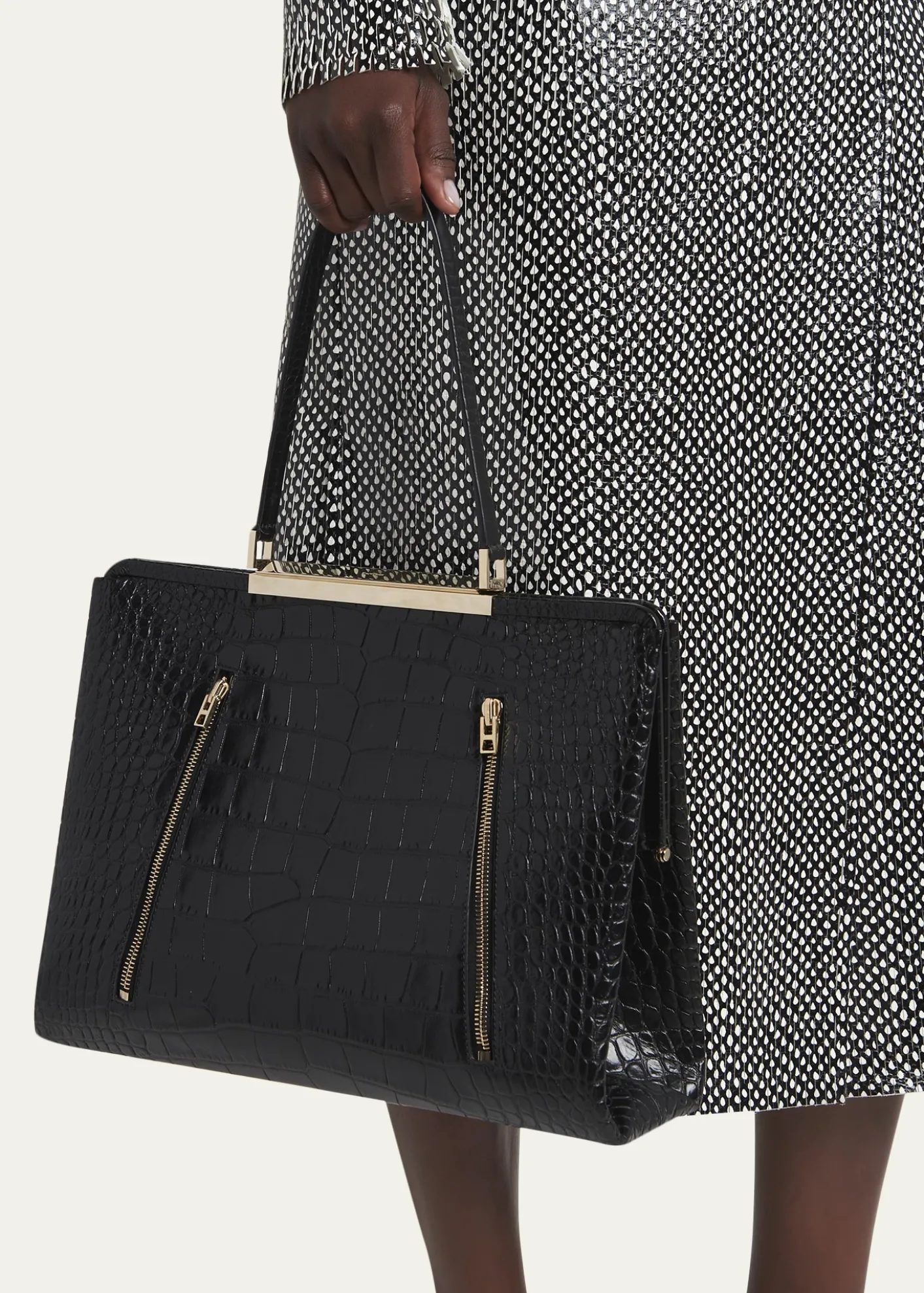 TOM FORDPatrick Croc-Embossed Leather Shoulder Bag
