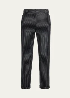 TOM FORDPinstripe Straight-Leg Ankle Trousers
