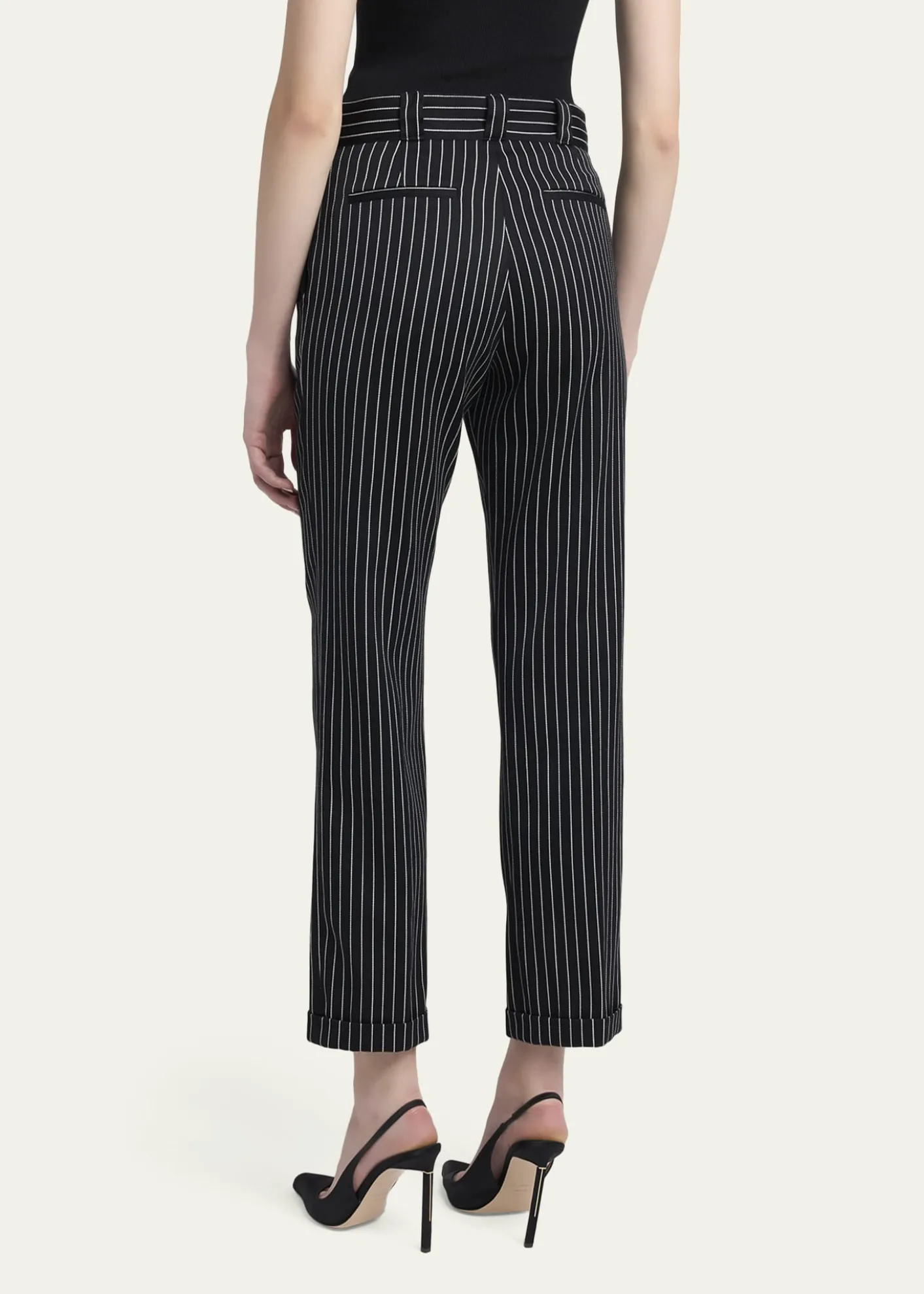 TOM FORDPinstripe Straight-Leg Ankle Trousers