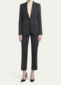 TOM FORDPinstripe Straight-Leg Ankle Trousers