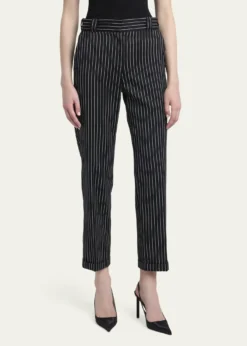 TOM FORDPinstripe Straight-Leg Ankle Trousers