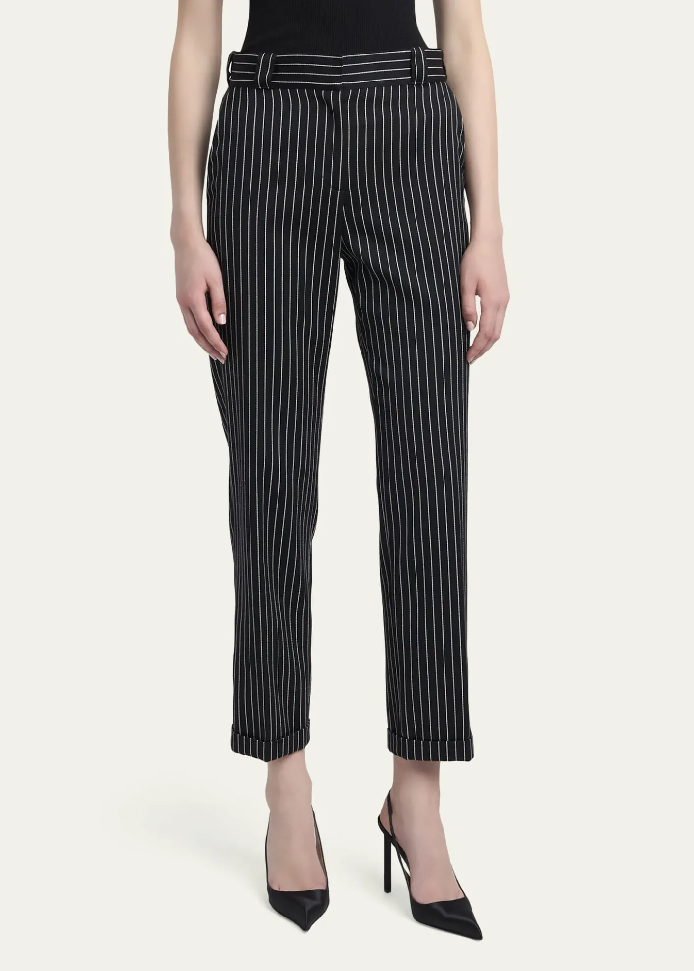 TOM FORDPinstripe Straight-Leg Ankle Trousers