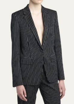 TOM FORDPinstripe Wool Single-Breasted Blazer Jacket