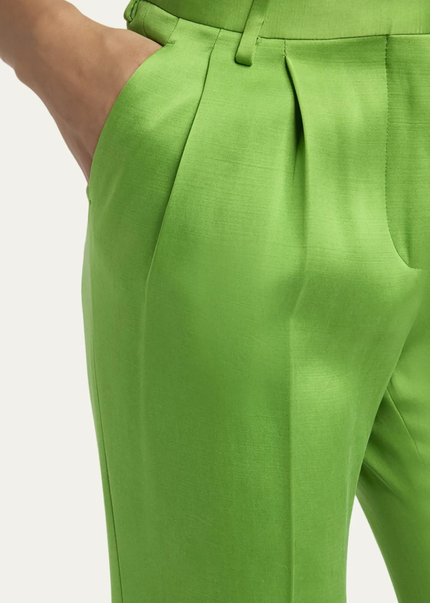 TOM FORDPleated Silk Straight-Leg Trousers