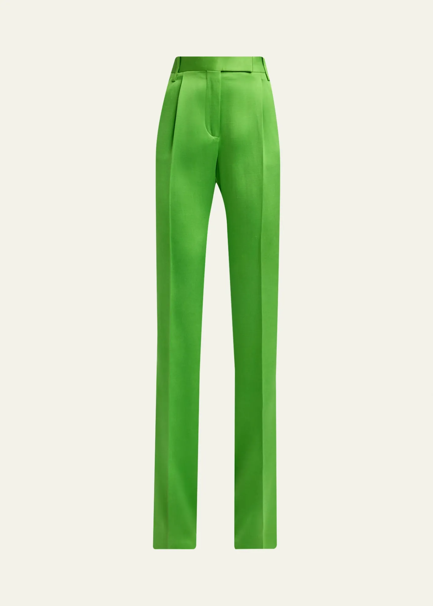TOM FORDPleated Silk Straight-Leg Trousers