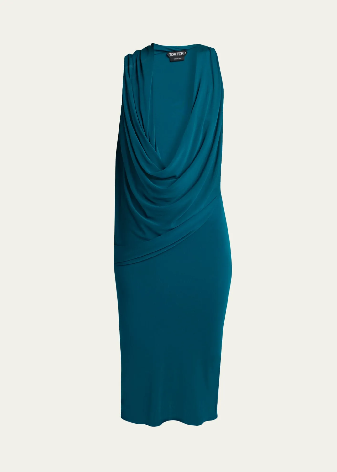 TOM FORDPlunging Cowl-Neck Jersey Body-Con Dress