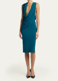 TOM FORDPlunging Cowl-Neck Jersey Body-Con Dress