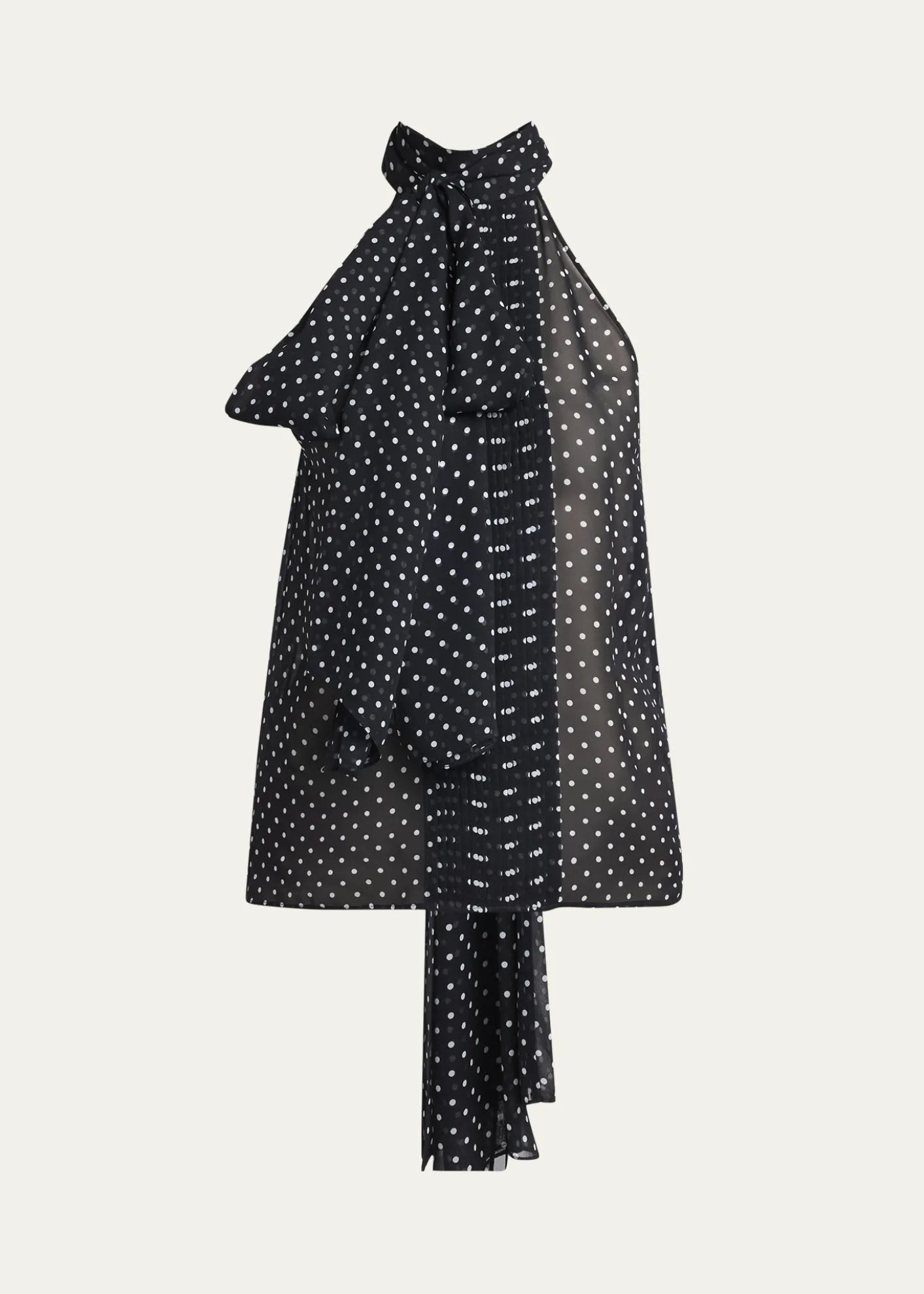 TOM FORDPolka-Dot Chiffon Neck-Tie Sleeveless Blouse