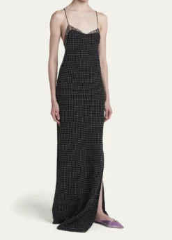 TOM FORDPolka Dot Silk Backless Maxi Slip Dress
