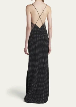 TOM FORDPolka Dot Silk Backless Maxi Slip Dress