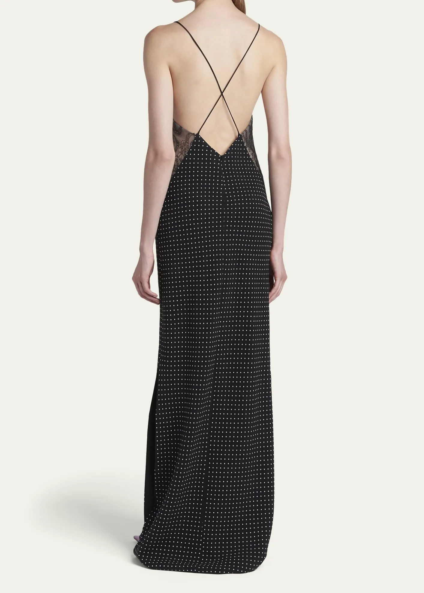 TOM FORDPolka Dot Silk Backless Maxi Slip Dress