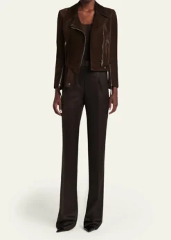 TOM FORDSharp Grain De Poudre Straight-Leg Trousers