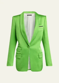 TOM FORDSingle-Breasted Silk-Wool Blazer Jacket