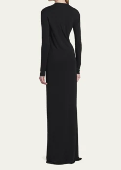 TOM FORDSlash Cutout Long-Sleeve Crepe Jersey Maxi Dress