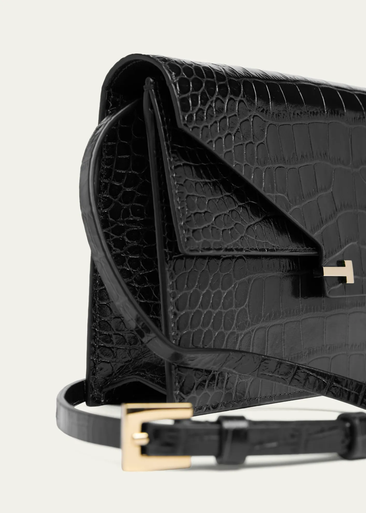 TOM FORDSmall Croc-Embossed Leather T-Clasp Clutch Bag