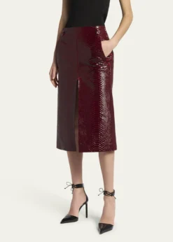 TOM FORDSnake-Effect Leather Midi Skirt