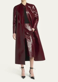 TOM FORDSnake-Effect Leather Midi Skirt
