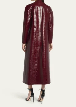 TOM FORDSnake-Embossed Leather Long Coat