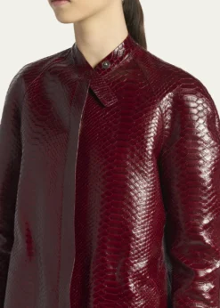 TOM FORDSnake-Embossed Leather Long Coat