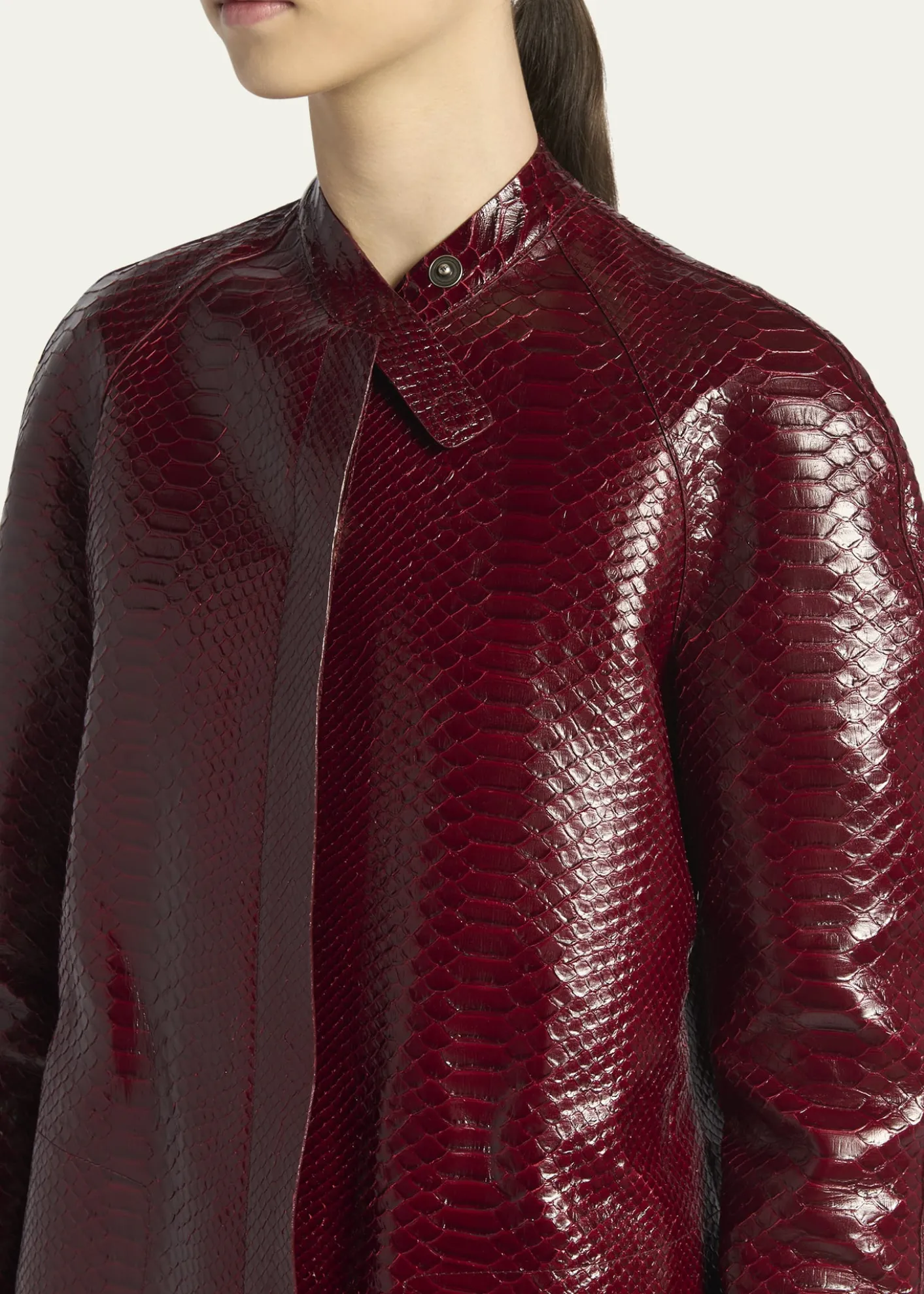 TOM FORDSnake-Embossed Leather Long Coat