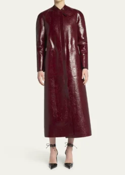 TOM FORDSnake-Embossed Leather Long Coat