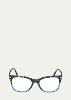 TOM FORDSquare Acetate Blue Block Glasses