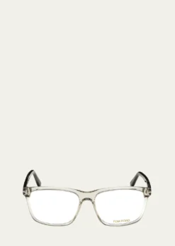 TOM FORDSquare Acetate Optical Glasses, Gray