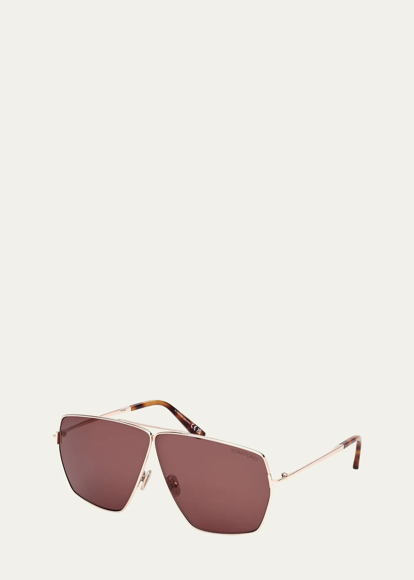 TOM FORDStella Aviator Square Metal Sunglasses