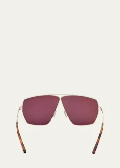 TOM FORDStella Aviator Square Metal Sunglasses