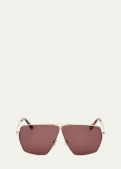 TOM FORDStella Aviator Square Metal Sunglasses