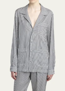 TOM FORDStriped Silk Pajama Shirt