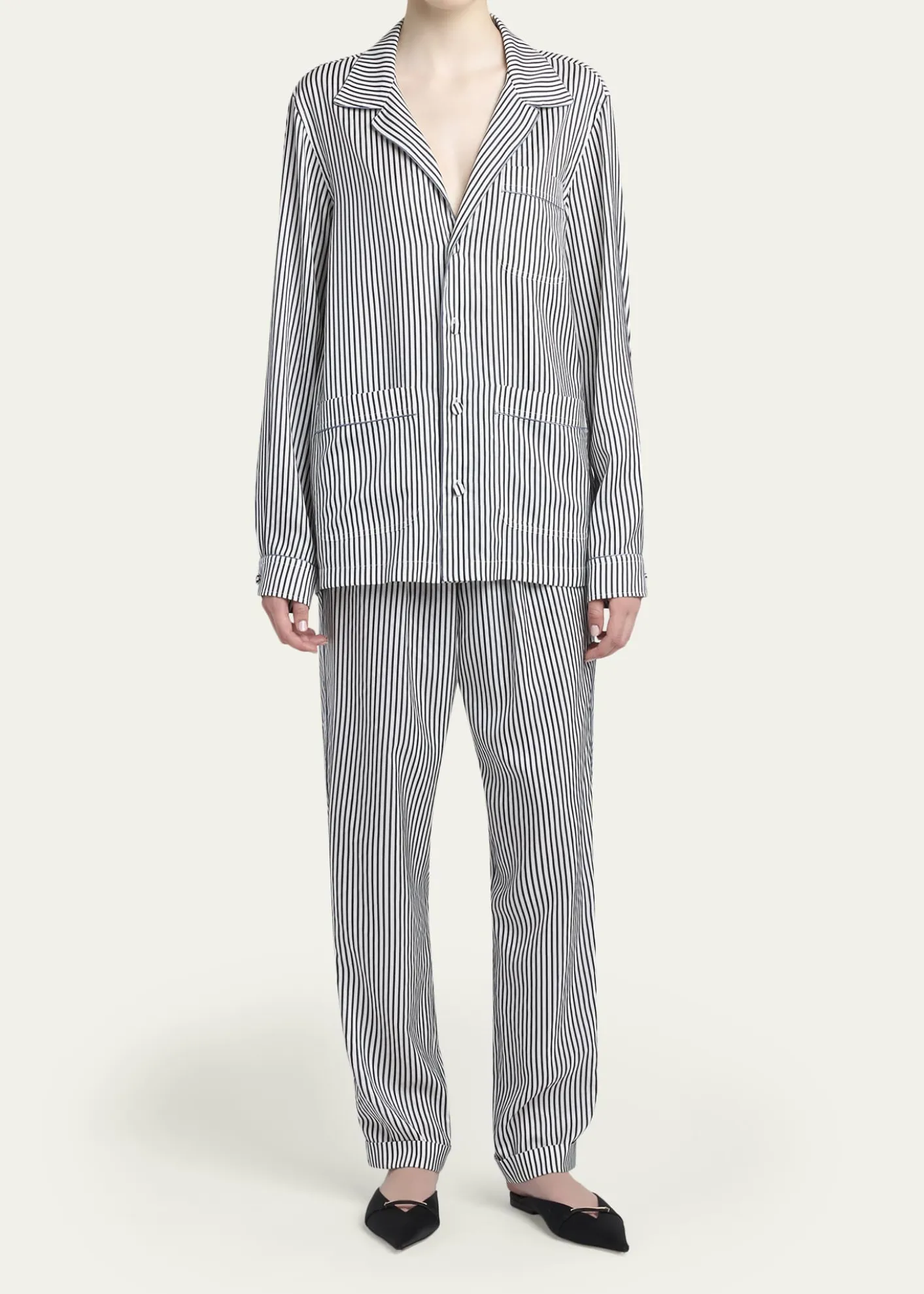 TOM FORDStriped Silk Straight-Leg Pull-On Pajama Pants