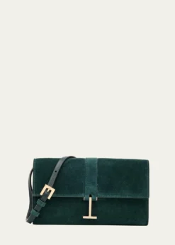 TOM FORDSuede Hanging T Crossbody Wallet