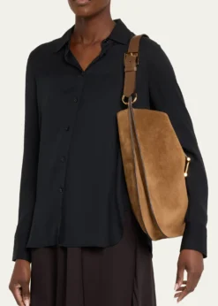 TOM FORDTara Large Crossbody Bag in Suede and Leather
