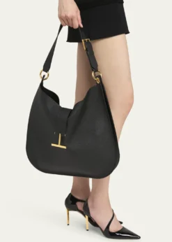 TOM FORDTara Large Hobo Crossbody in Grained Leather