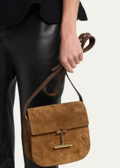 TOM FORDTara Mini Flap Crossbody Bag in Suede and Leather