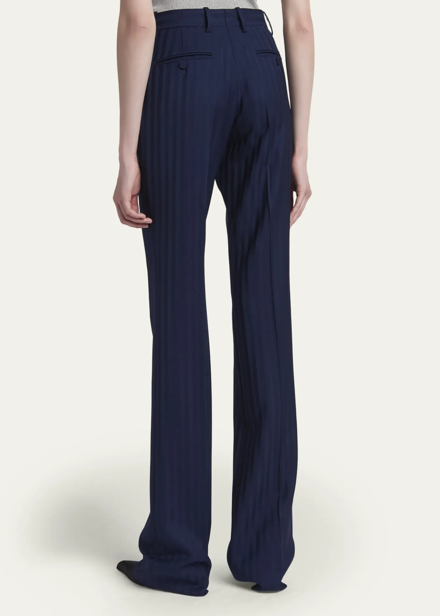 TOM FORDTonal Striped Jacquard Straight-Leg Pants