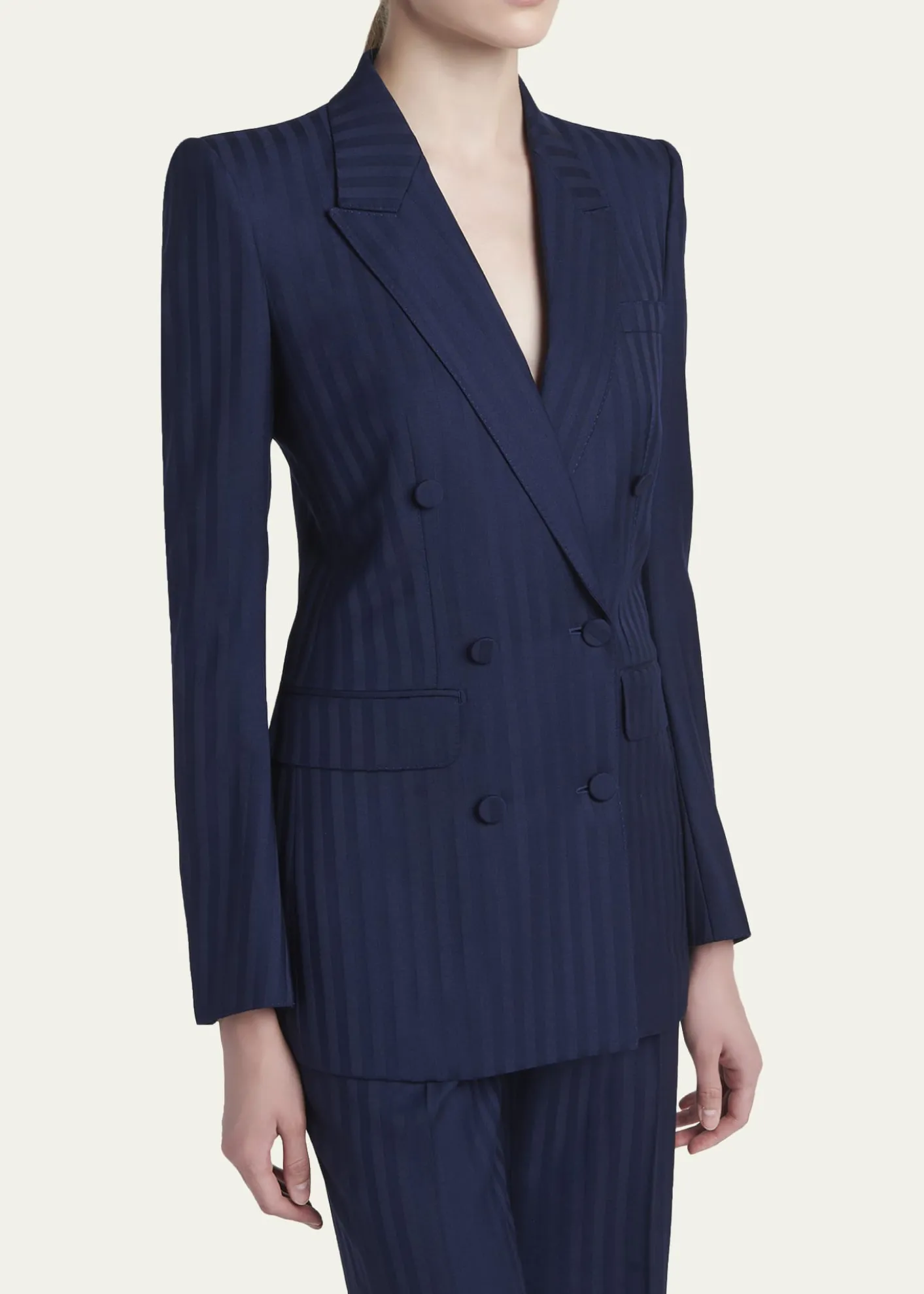 TOM FORDTonal Striped Jacquard Single-Breasted Jacket