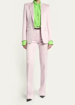 TOM FORDTwisted-Neck Silk Long-Sleeve Shirt