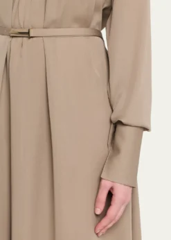 TOM FORDWashed Silk Georgette Belted Midi Dress