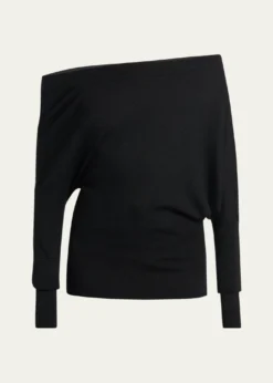 TOM FORDWool-Silk Asymmetric Off-Shoulder Sweater