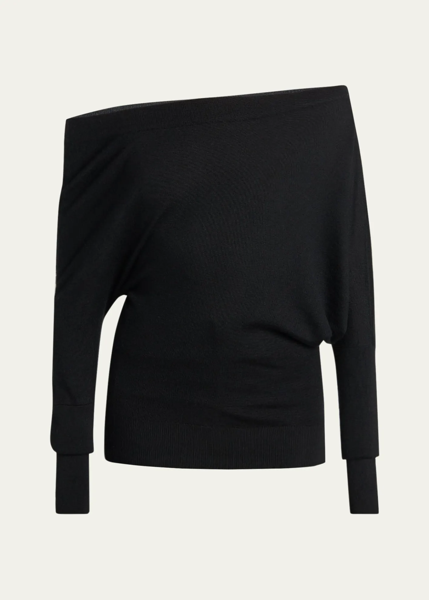 TOM FORDWool-Silk Asymmetric Off-Shoulder Sweater