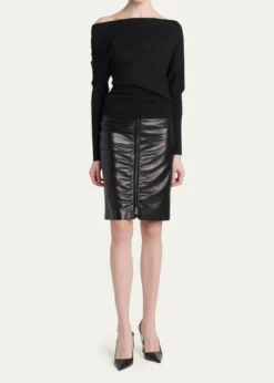 TOM FORDWool-Silk Asymmetric Off-Shoulder Sweater