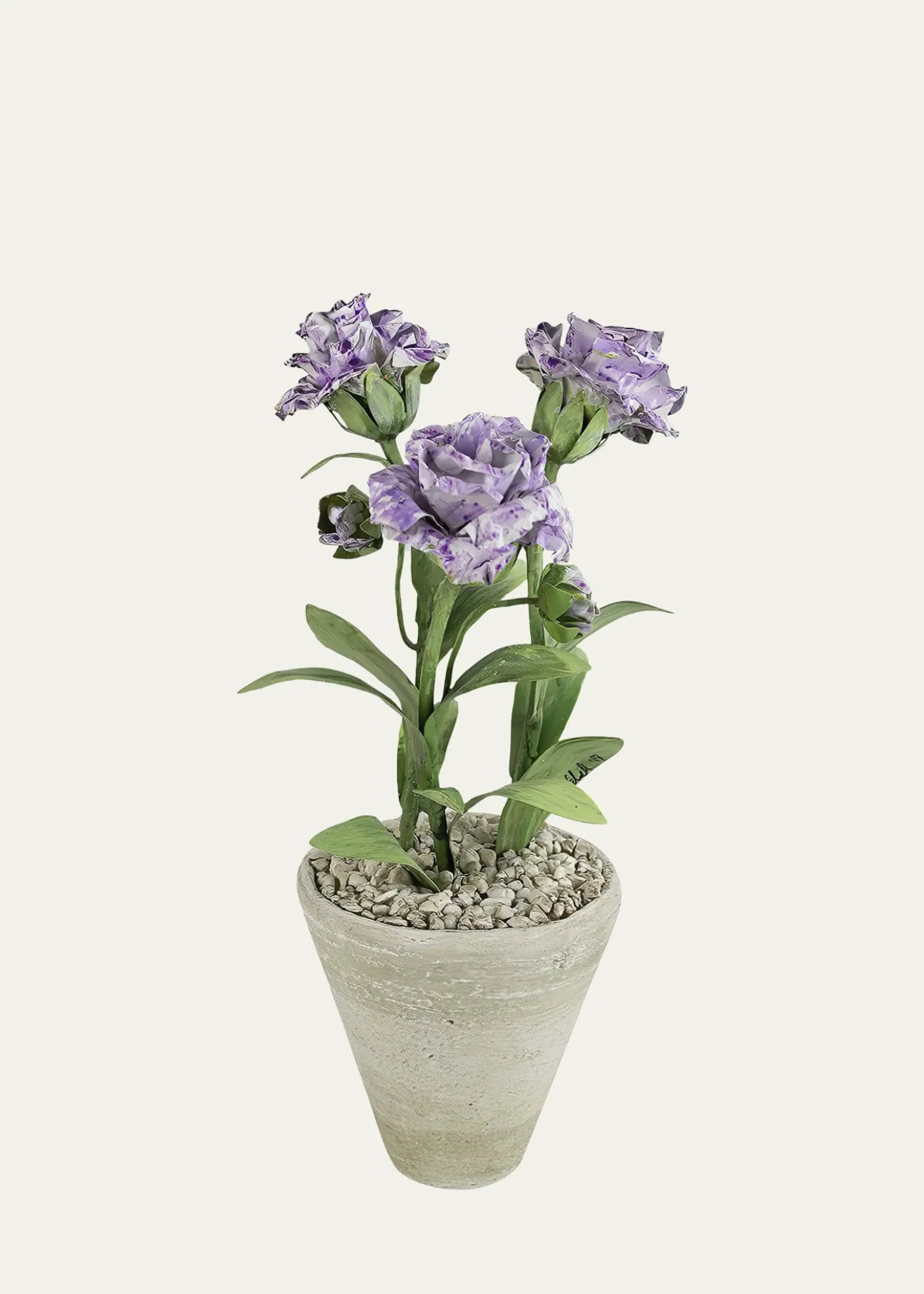 Tommy MitchellCarnation January Birth Flower in White Terracotta Pot