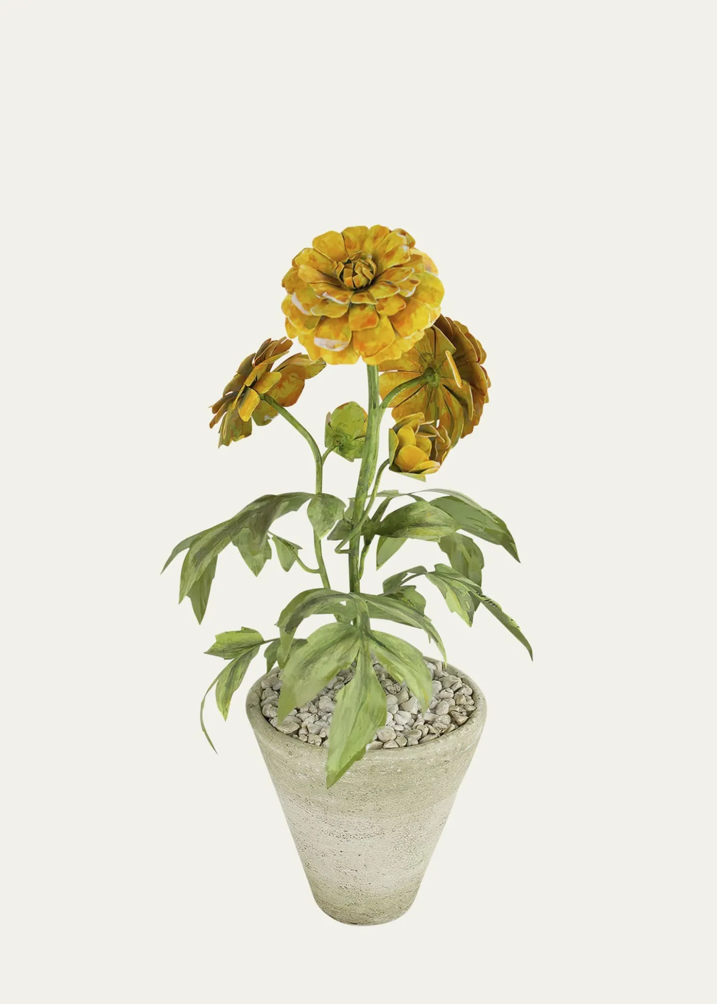 Tommy MitchellMarigold October Birth Flower in White Terracotta Pot