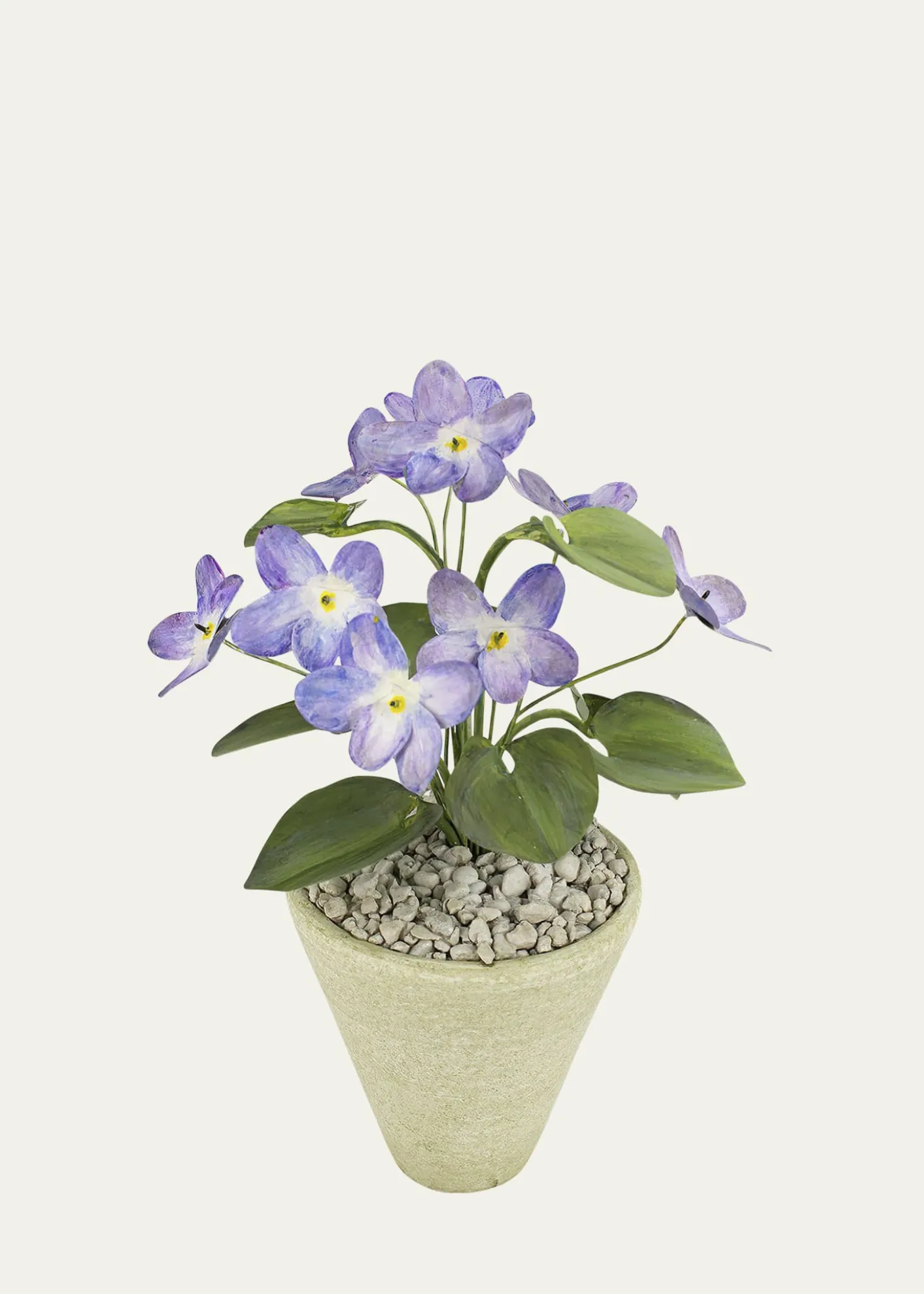 Tommy MitchellViolet February Birth Flower in White Terracotta Pot