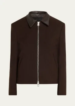 TONYWACKLeather-Trim Wool Jacket
