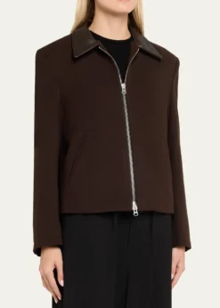 TONYWACKLeather-Trim Wool Jacket